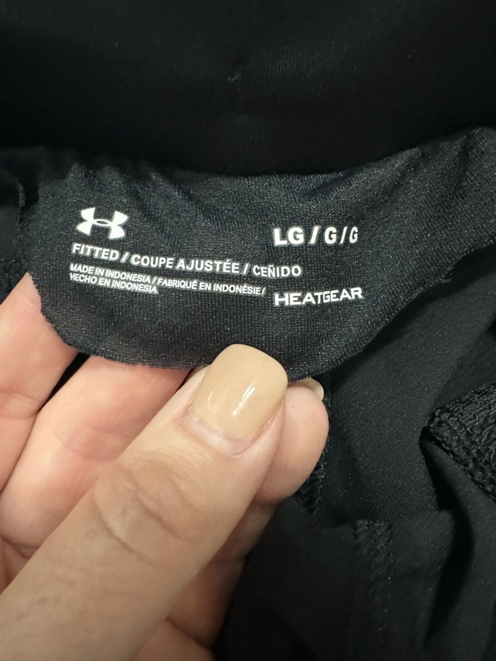 WOMENS UNDER ARMOUR HEATGEAR 7” BLACK LOGO SHORTS LARGE ATHLETIC ATHLEISURE GYM - Picture 11 of 11